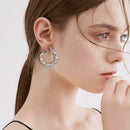 Fashion Rhinestone Large Circle Earrings Twisted Rope Earrings Hoop Jewelry F8J2