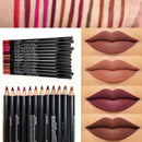 12X Lip Pencils Matte Lipliner Pencil Waterproof Makeup Lips Matte Cosmetics Set