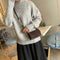 Women Crocodile Leather Shoulder Bag Solid Small Messenger Handbag (Brown)