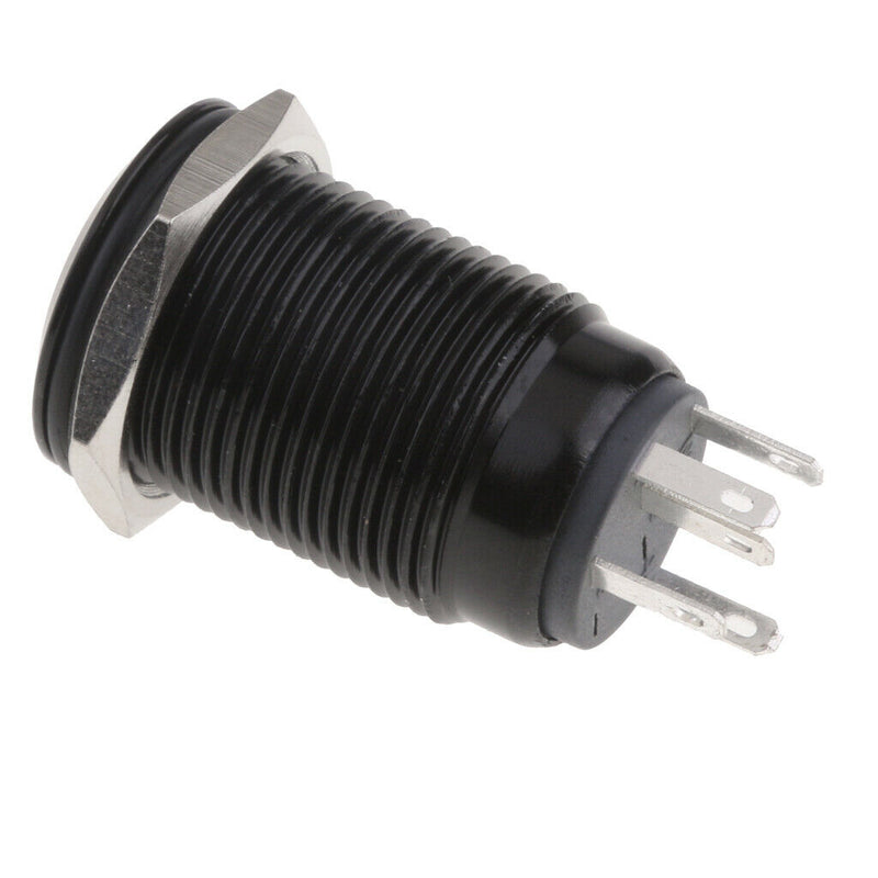 Angel Eye Metal Push Button Switch Latching Blue LED Illuminated Momentary