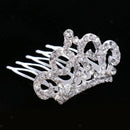 Princess Crystal Crown Mini Hair Comb Tiara for Wedding Bridal Headpiece