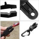 Outdoor Awning Tarp Tent Tighten Clip Clamp Tools with D-Shape Buckle Carabiner