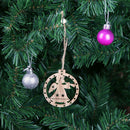 10pcs Retro Wood Round Christmas Hanging Decor New Year Tree Party Pendant
