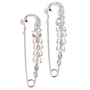 2pcs Hijab Safety Pin Crystal Peacock Brooch Jewelry Girl Collar Lapel Pins