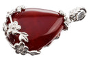 Women Angel Tears Water Drop Semi-Precious Gemstones Pendant -Red Agate