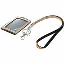 Rhinestone Bling Crystal Custom Lanyard Vertical ID Badge Holder (Champagne