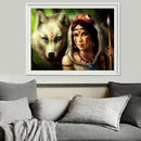 5D DIY Round Drill Diamond Painting Beauty Wolf Cross Stitch Embroidery Kit
