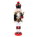 12 inch Soldier Nutcracker by Dressed with Royal Uniform, Black Tall Hat and