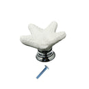 Ceramic Glass Door Knobs-Starfish Cupboard Cabinet Drawer Pull Handle White