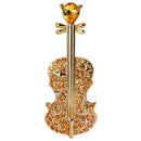 Fashion Violin Brooches For Women Crystal Instruments Lapel Brooch Pins Fem L5F8