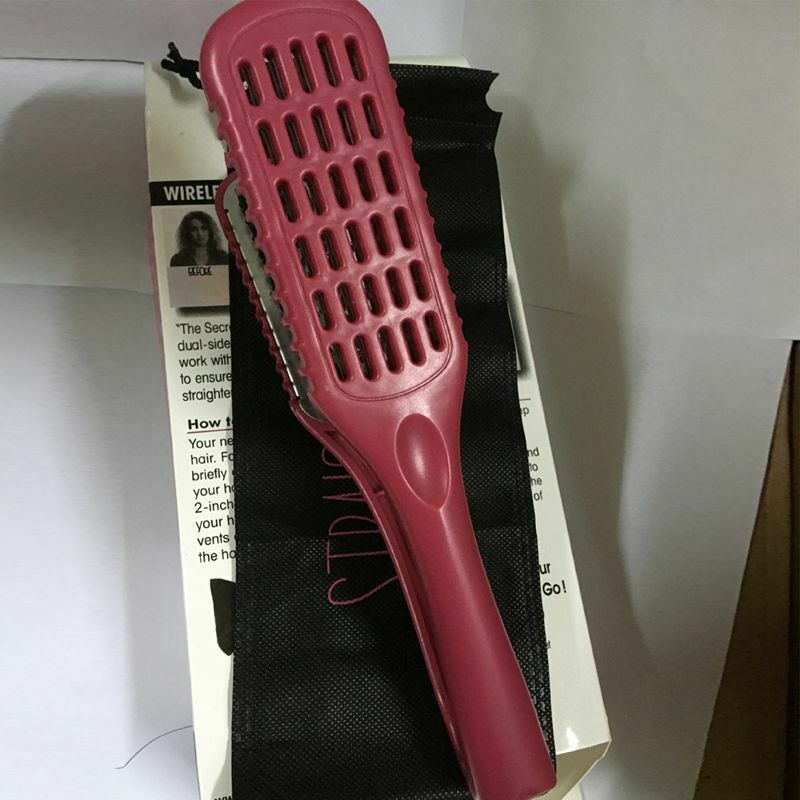 Hair Hairdressing Double Sided Brush Plywood Clamp Natural Ceramic Straight C1D3