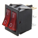Red Light Illuminated 6 Pin Dual SPST ON/OFF Boat Rocker Switch AC 15A/250V K2T6