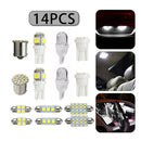14pcs Set Car Interior Lights White LED Bulbs T10 & 31mm Map Dome License Plate