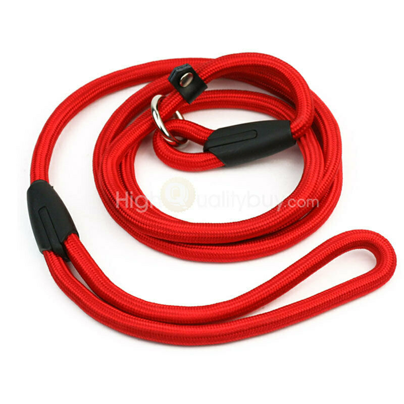1.35m Durable Pet Cute Dogs Red Nylon Adjustable Loop Slip Leash Rope Lead New