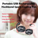2pcs USB Neckband Cooling Fan 3-Speed Silent Outdoor Sports Mini Fan Black