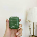 Suitable for AirPods case Luxury green marbled Bluetooth headset set l y