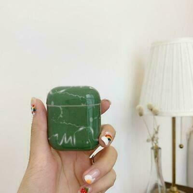 Suitable for AirPods case Luxury green marbled Bluetooth headset set l y