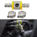 3/8" Stainless Steel Car Fuel Line Fuel Pressure T-Fitting Adapter w/Clamps