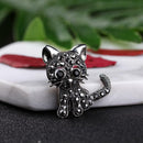 Cute Cat Kitten Crystal Brooch Collar Pin Badge Women Animal Jewelry Gift