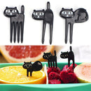 Black Cat Fruit Forks Cute Cartoon Plastic Fork Kitten Bento Decoration Label ME