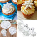 3 Pcs Cake Xmas Snowflake shape Plunger Fondant Decor Sugarcraft Mold CutterR3C