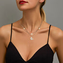 Double Layer Necklace Women Butterfly Pendant Alloy Clavicle Chain Jewelry