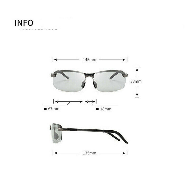 Photochromic Sunglasses Men Polarized Eyewear Transition Lens Driving Glasses UK