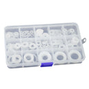 250Pcs Durable White Nylon Washer Flat Gasket  Washer Set With Storage Box