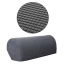 Set Of 2 Sofa Armrest Cover Stretch Fabric For Couches Armchairs Gray