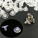 100PCS Clear Rubber Earring Backs Sleeves Holder Stopper Soft Silicone Rubber
