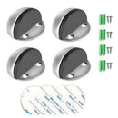 4 Pieces Stainless Steel Floor Door Stopper, Oval Floor Mounted Half Moon D