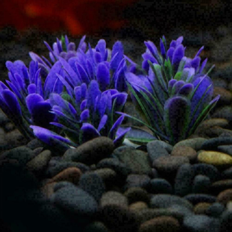 Fish Tank Aquarium Decor Accessories Artificial Water New Plan Grass Purple K7A6