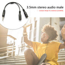 3.5mm Mic Headset Splitter Adapter 1 TRRS Male to 2 TRS Female Y Audio Wire Cord