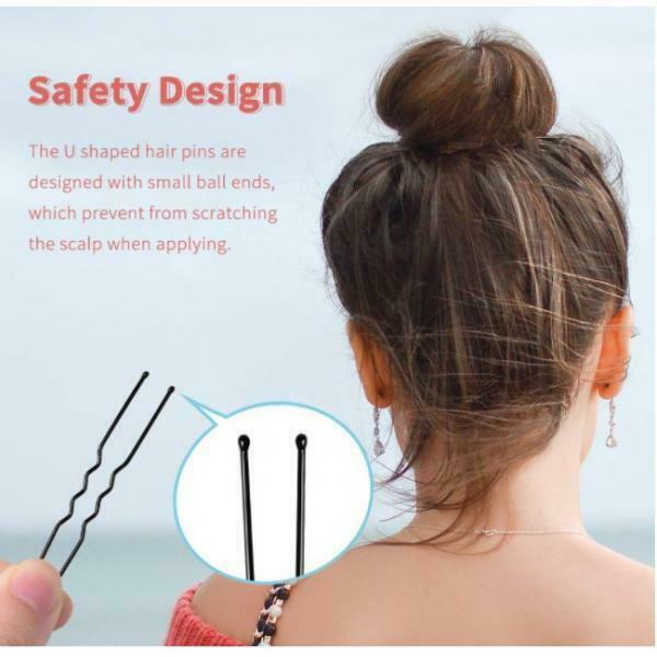 80x Curly U-shaped Hair Hair Pin Bun Hair Pins Clip Hair Slides Black
