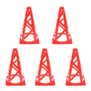 5 Pieces 9" PE Sport Training Traffic Cone for Soccer Football Basketball Red