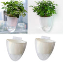 2x Wall Hanging Self-watering Plant Flower Pot Plastic Planter with Trackless