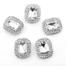 5pcs Clear Crystal Rhinestone Oval Buttons Flatback Embellishment DIY Craft