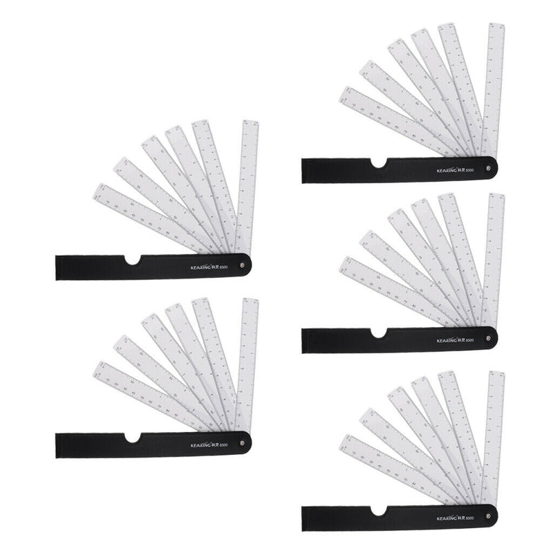 Set of 5 Foldable Fan Reduction Scale Ruler with 6 Blades for Engineering