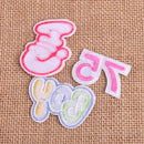 8pcs Boy Girl Number POW Embroidered Patch Applique Badge Sew Iron On Bag Fabric