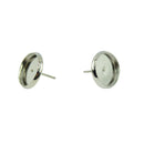 48Pcs Brass DIY Ear Studs Earring Cabochon Blank Bezel Base Tray 12mm HOT
