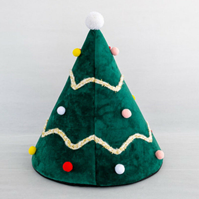 Christmas Tree Shape Dog Cat House Home Warm Sleeping Bed Nest (Green)(M) A