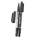 10pcs Black Double Ended Permanent Art Drawing Markers Highlighter Pen Set