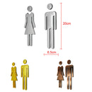 Pair of Female&Man WC Toilet Wall Door Signs Poster Stickers Adhesive Golden