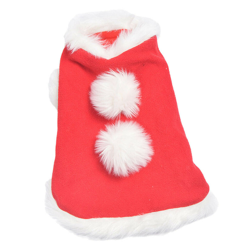 Christmas Cloak&Scarf Costume Set With Bells Pet Clothes Apparel S
