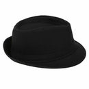 Black Fedora Plain Hat Outfit accessory for Gangster Fancy Dress