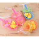 5pcs/set Mini Swimming Rings Rubber Yellow Ducks Cute Floating Baby Bath Toys ME