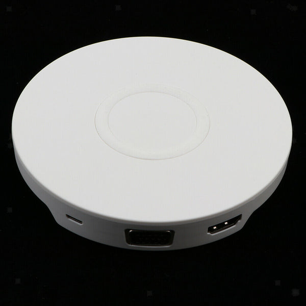 2 in 1 Type-C to Micro USB/HDMI/VGA HUB Dock +5W Wireless Charger White