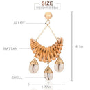 Rattan Earrings For Women Girls Handmade Straw Wicker Braid Drop Dangle Ear