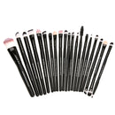 20pcs Eye Brushes Set Eyeshadow Foundation Brush Makeup Tools (Black) A