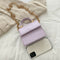 Women Mini Shoulder Bag Alligator PU Tote Chain Crossbody Pouch (Purple)
